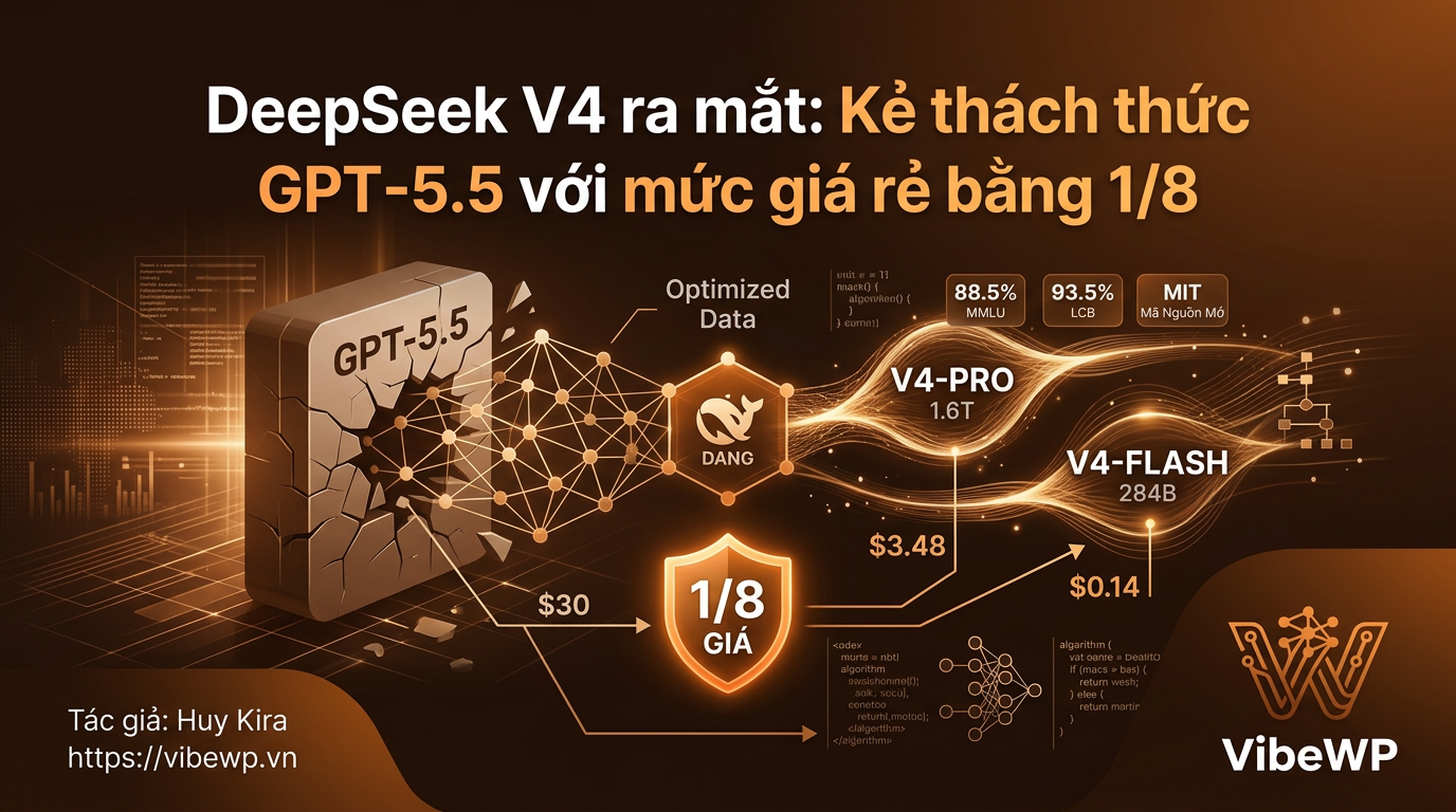 DeepSeek V4 ra mắt: Kẻ thách thức GPT-5.5 với mức giá rẻ bằng 1/8