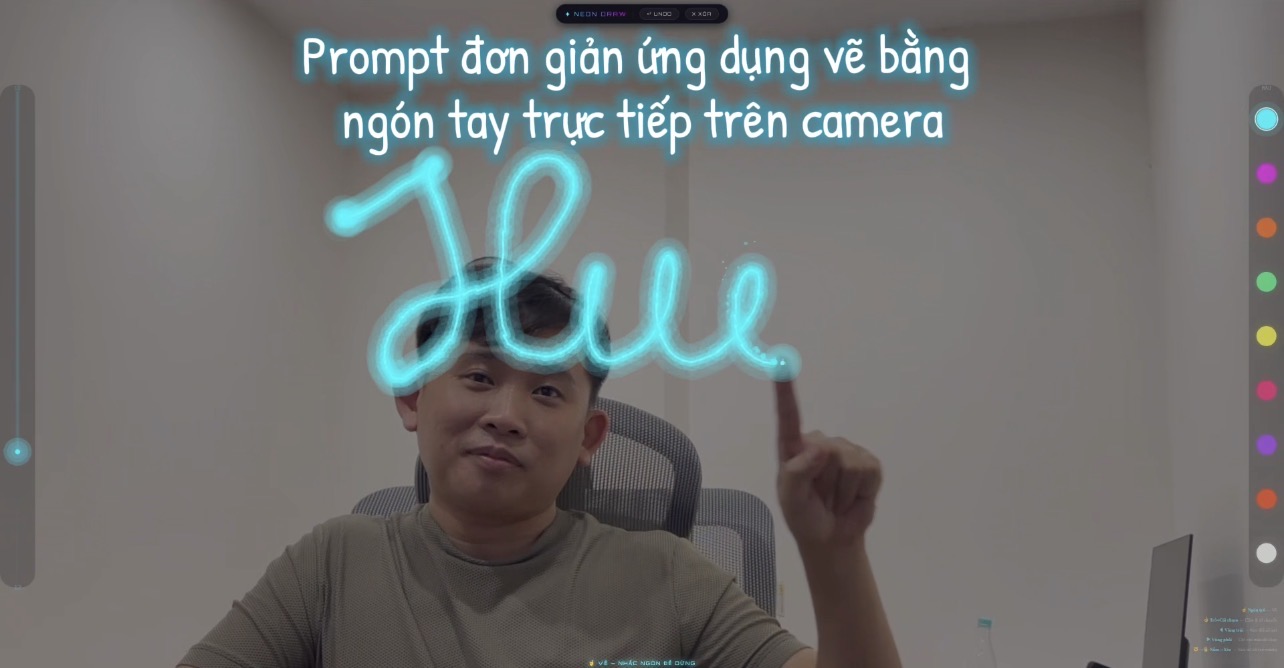 Hướng dẫn prompt ứng dụng vẽ bằng ngón tay trực tiếp qua camera